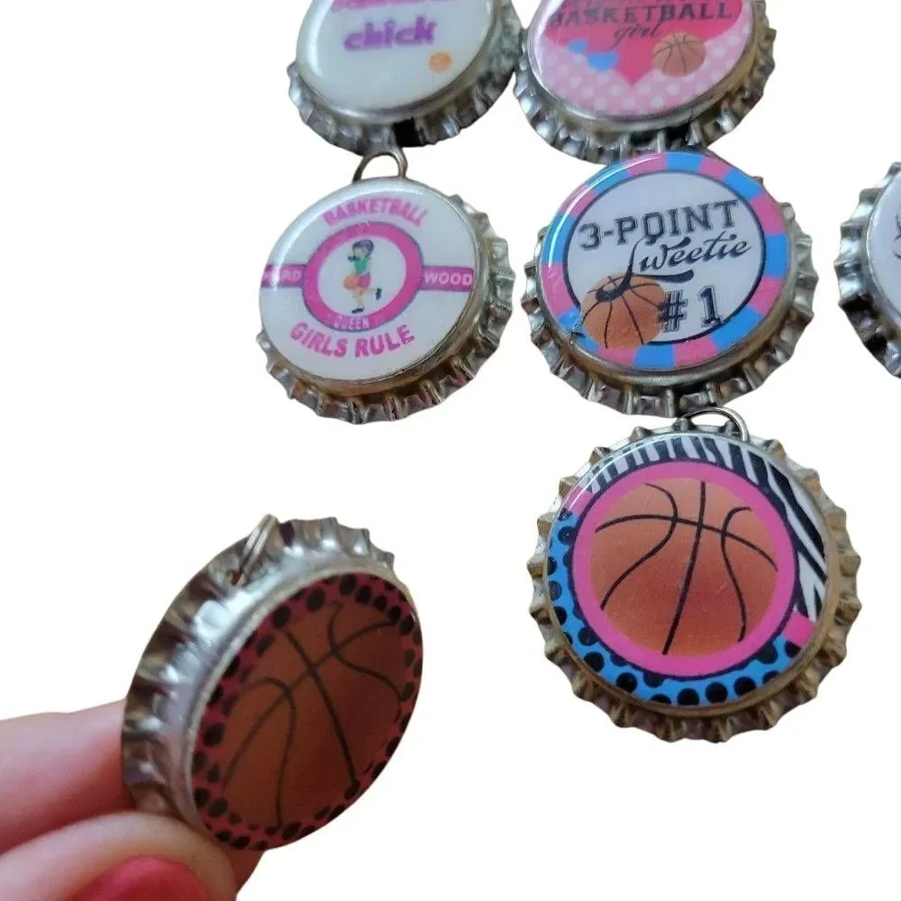 Basketball bottle cap charms